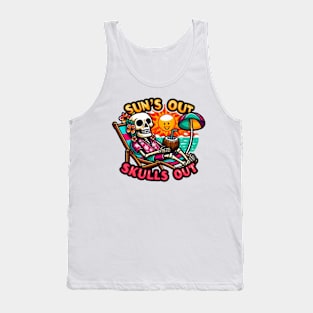 Summer Skeleton Vacation Beach Tank Top